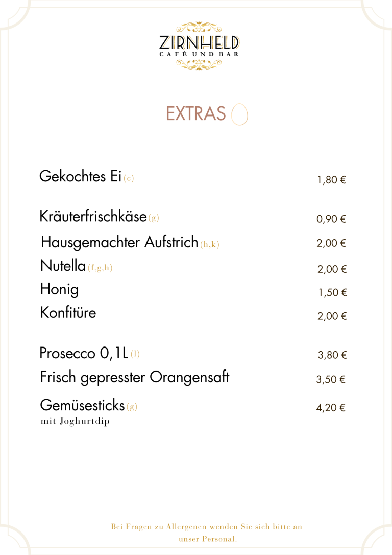 Karte Frühstück, als PDF herunterladbar